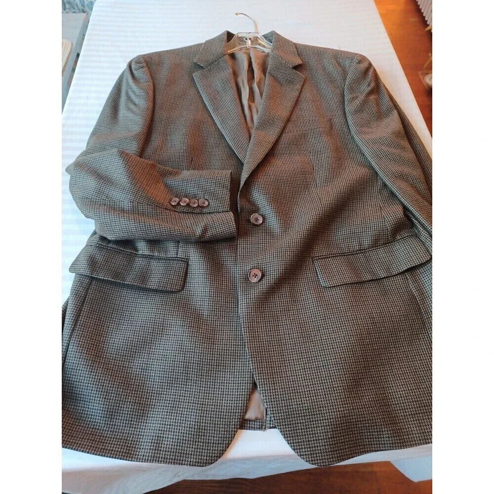 Ralph Lauren brown herringbone blazer mens 41R sportjacket silk wool classic